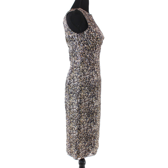 Dolce & Gabbana Silk Multicolor Knee Length Dress 40 Sequin Print Sleeveless D&G - Picture 2 of 7